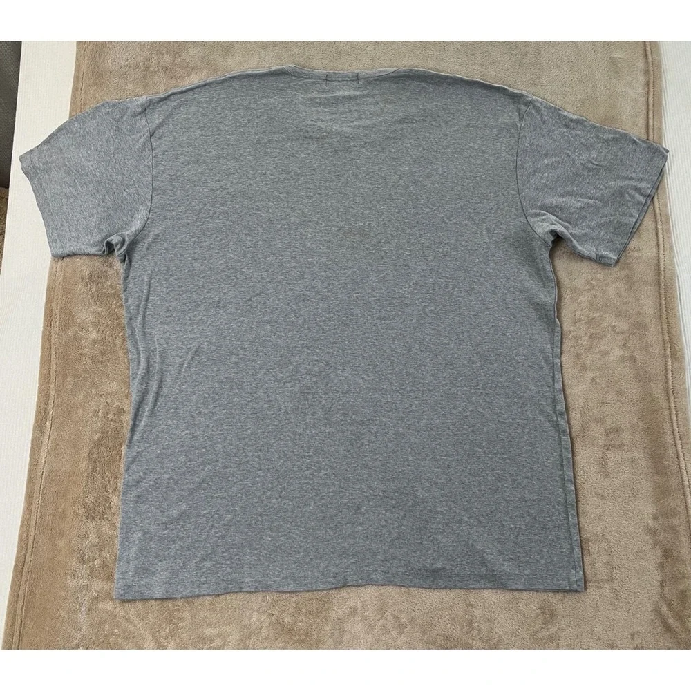 Polo Ralph Lauren Mens V-Neck T-Shirt 2X Big & Tall Gray Cotton Pony Logo